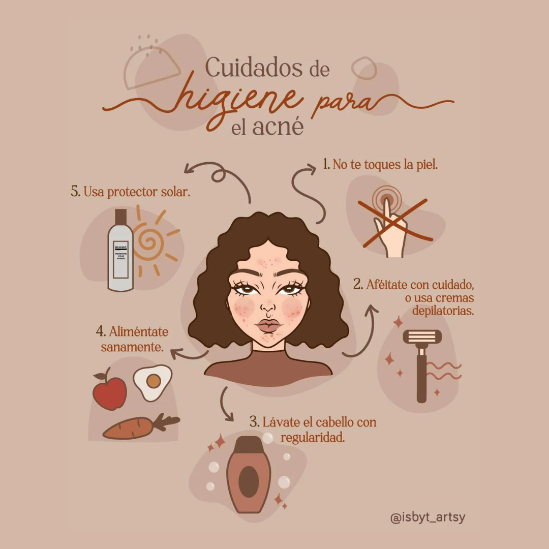 Cuidados de higiene para acné